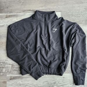 Gymshark Womens Small Workout Top Bundle 3 Pieces Crop Quarter Zip Green Tie